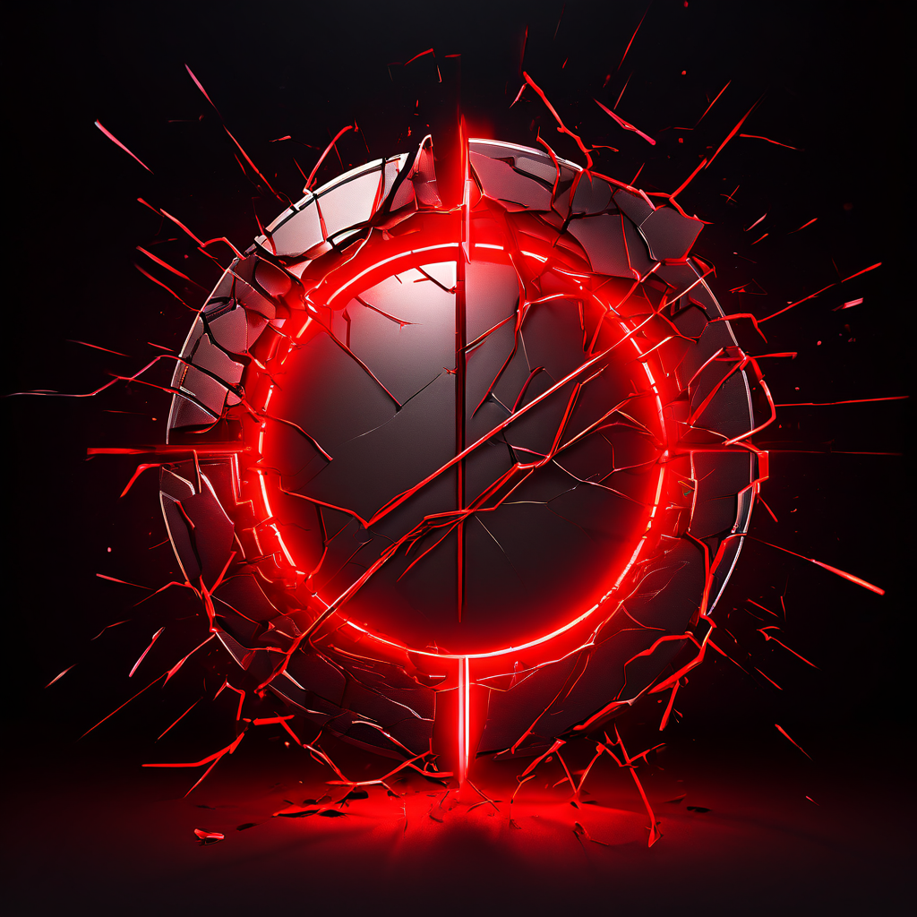 이론적 계약서 화살표가 균열이 가진 현실 보호막을 겨냥하고 있으며, 그 사이를 복잡한 행정 절차가 적색 테이프로 뒤엉켜 점점 더 넓은 균열을 만들어내는 모습을 상징적으로 표현한 이미지입니다.